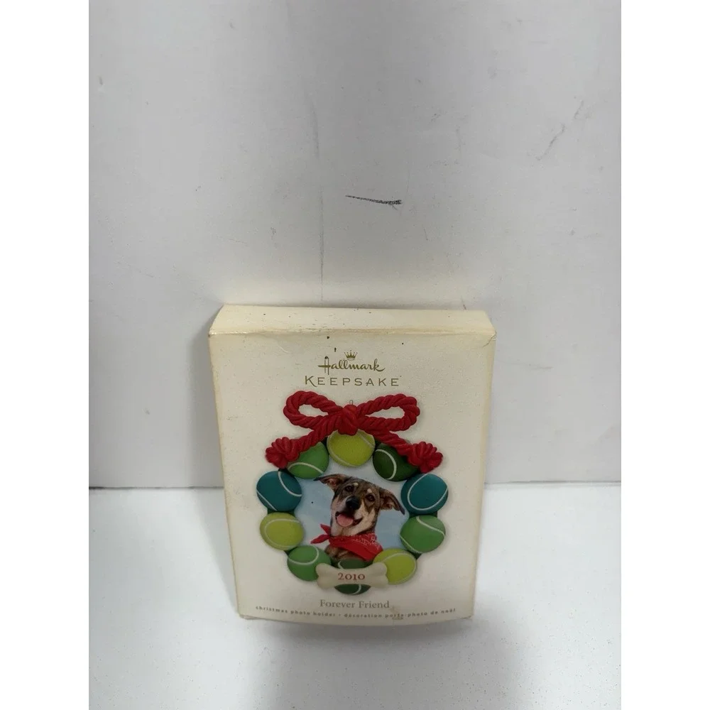 Hallmark Keepsake Ornament FOREVER FRIEND Puppy Dog Tennis Picture Frame‎ 2010